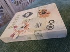 Vintage Handmade Mixed Media Canvas  petals  With Flowers   Metal Embellishments