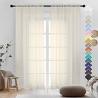 Versatile 2-piece Cream Sheer Curtains 84 Inches - Wrinkle-free  Elegant Design