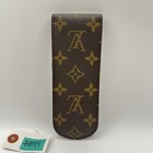 Louis Vuitton Monogram Etui Stylo Pen Case Holder Brown Canvas Vintage   D899