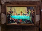 Vintage Wood Helmscene Lighted Frame Wall Lamp Picture No  71 The Last Supper