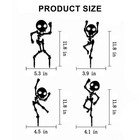 4pc Skeleton Dance Together Halloween Garden Stakes Decor Yard Art Lawn Ornament