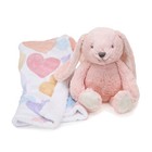 Bedtime Originals Pink Plush Bunny   Hearts Baby Blanket Gift Set