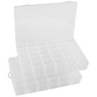 Clear Plastic Small Compartment Multi-use Storage Box  Set Of 2