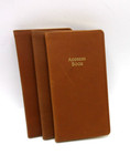 Address Book Personal Pocket Size 3x6  Soft Leather Cover Graphic Image Tan