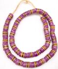 Ghana Handmade Purple Multi Recycled Glass African Trade Beads  7721 