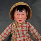 Antique Chinese Doll With Coolie Composition Handpainted 10  1950