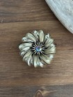 Vintage Gold Tone Matte   Shiny Brooch Pin Costume Jewelry Flower Sunburst