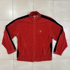 Vintage Fila Ferrari Velour Track Jacket Scuderia Men   s M Rare Full Zip Racing