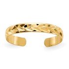 14k Yellow Gold Diamond Cut Adjustable Toe Ring  2mm 