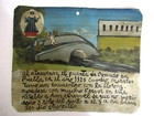 Vtg Hp Mexican Tin Retablo San Charbel Saves Man From La Llorona In 1920