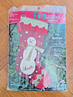 Vintage New Feltworks By Dimensions Christmas Stocking  8137 Snowman Cheer 2005