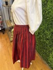 Traditional German Dirndl Dress White Blouse Red Patterned Skirt