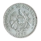 1970 Guatemala 25 Centavos Copper-nickel Xf Coin Km 269