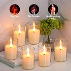 6 Pcs Flickering Flameless Led Tea Lights Candles Remote Timer 2x3 Inch