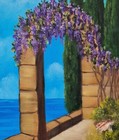 Mediterranean Summer Landscape Tuscany With Lavender And Poppies Field Colorful