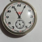 Ussr Pocket Watch 18 Rubis Railroad Steam Locomotive Train Motif Collectible