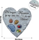 Heart Dog Memorial Garden Stone Paw Print Pet Loss Sympathy Grave Marker Decor