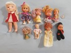 Lot 9 Small Vintage Plastic  Dolls Heidi Kiddle And  Clones Baby Beans Sunshine