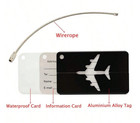 2pk Luggage Travel Tags Id Label Plane Design Aluminum Tag For Suitcase Backpack