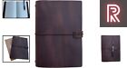 Compact A5 Refillable Leather Notebook     Vintage Travel Journal With Lined Pages