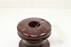 Vintage Joslyn 101 Spool Insulator Brown Ceramic Telegraph Telephone Electric