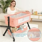 3in1 Baby Bassinet Bedside Sleeper Portable Baby Crib Bassinets With Swing Mode