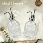 11 8oz Vintage Glass Bathroom Soap Dispensers With Silver Pump  Refillable