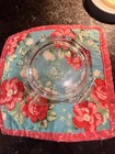 Vintage 3 1 2    Square Clear Glass Ashtray Mcm Retro Art Deco Heavy  4 Slots