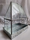 Vintage Table Top House Shaped Glass Metal Terrarium Display Case
