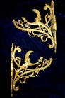 Pair Of Antique French Gilded Brass Dragon Chimera Sphinx Architectural Brackets