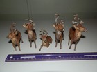 Vintage 1930 s Germany Putz Reindeer Deer Stag Lead Metal 5 Deer Figurines Lot