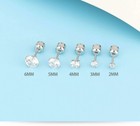 2pcs Women s Girls 925 Sterling Silver Sparking 5a Cubic Zirconia Studs Earrings