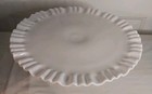 Vintage Fenton Art Olde Virginia Thumbprint Milk Glass Wedding Cake Stand 1940   s