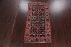 Pre-1900 Antique Vegetable Dye Traditional Runner Rug Hand-knotted Wool 4x9 Ft