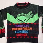 Vintage Teenage Mutant Ninja Turtles Sweater Kids 4-5 Black Green Knit Tmnt