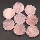 Natural Pink rose Quartz Crystal Carved Rose Flower Decoration Pendant Diy 1pc