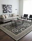 Charcoal Transitional Floral Oriental Rug Hand-knotted Farmhouse Carpet 9x13 Ft