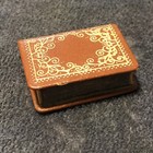 Antique Match Box Little Maroon Leather Book Shaped Matchbox