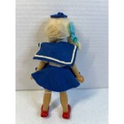 Vintage Poland Wooden Peg Doll Mid-century Folk Art Sailor Souvenir 6 5 Inch