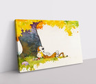Calvin And Hobbes Canvas Wall Art Print - Kids Cartoon Framed Wall Hanging