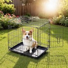 Dog Crate 24 Inch Small Wire Kennel Divider Panel Metal Cages With Double Door