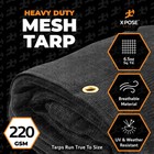 Heavy Duty Mesh Truck Tarp  30  X 30  Multipurpose Black Protective Cover