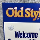 Old Style Beer Poster Vtg    1990 Welcome Snowmobilers  17 x22  Bar Man Cave