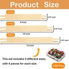 12 Pcs Wooden Needlework Stretcher Bars 3 Sizes With 100 Thumb Tacks For Embroid