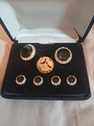 Vintage Bill Blass Cufflink Set Onyx Rhinestone 2 Cufflinks 4 Buttons  1  Boxed