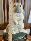 Vintage Cast Iron Bunny Rabbit Doorstop Cottagecore Easter Decor 12    Heavy