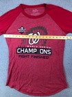 Washington Nationals Shirt Women s Medium Red Baseball Tee 2019 World Series Mlb