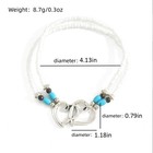 3pcs Boho Heart Anklet Set Interlocking Charm Beaded Ankle Bracelets For Beach