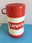 Rare Vintage Levi s Munch Box Red Plastic Lunch Box Thermos 1970 s 