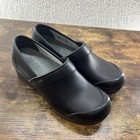 Dansko Volley Womens Size 39 Black Leather Pro Clogs Slip On Nursing Shoes Work